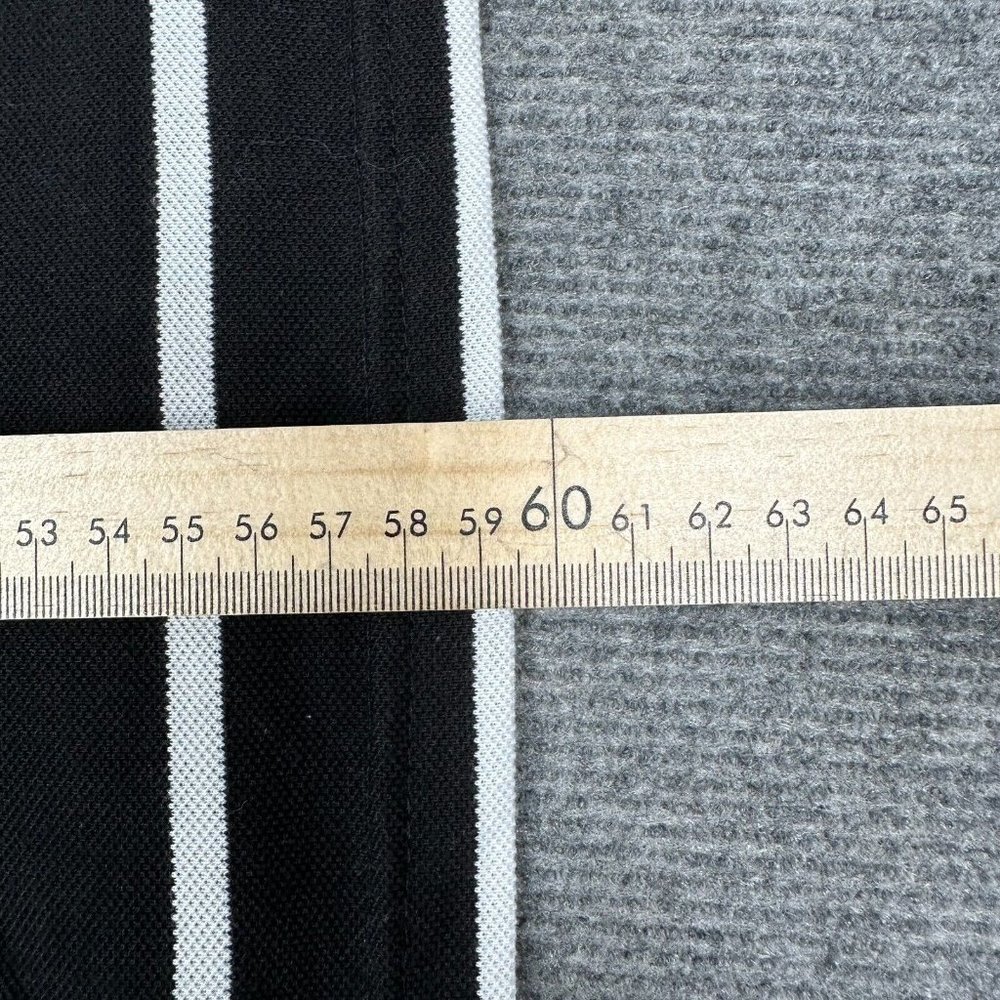 Abercrombie & Fitch Shirt Mens Medium Black White Striped Casual Polo Designer - Picture 14 of 14